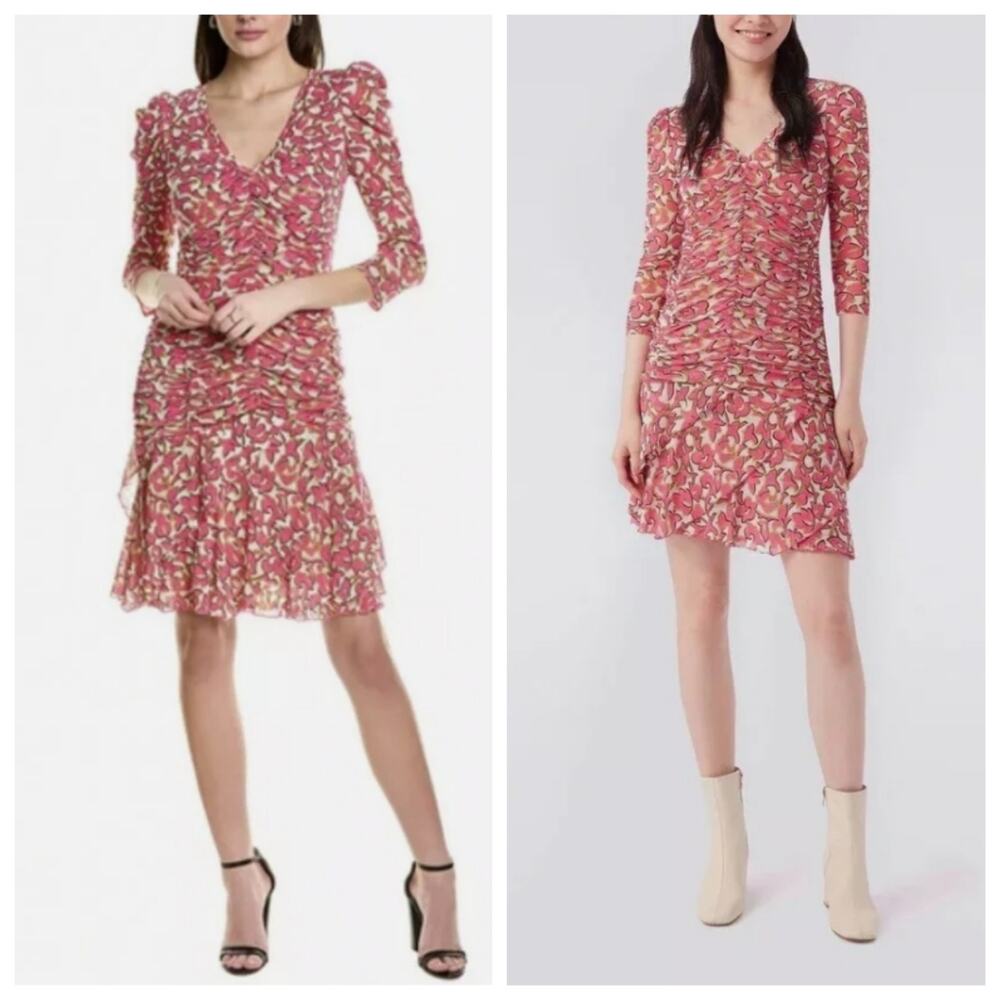 Diane Von Furstenberg Women size Small Marcelle Pleated Mesh Dress